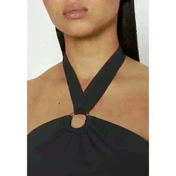 NEW! Michael Kors Women's 10 Iconic Solids Logo Ring Blouson Swimsuit NWT $114 - Picture 6 of 6